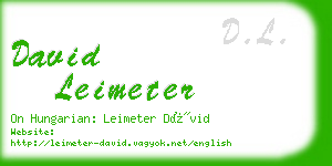 david leimeter business card